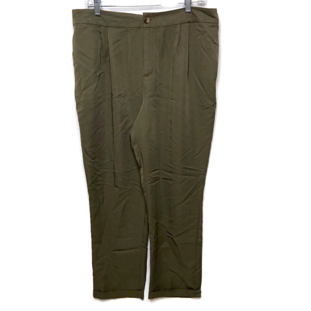 NWT LK Bennett Size 12 Green Pleated Crop Melodie Pants